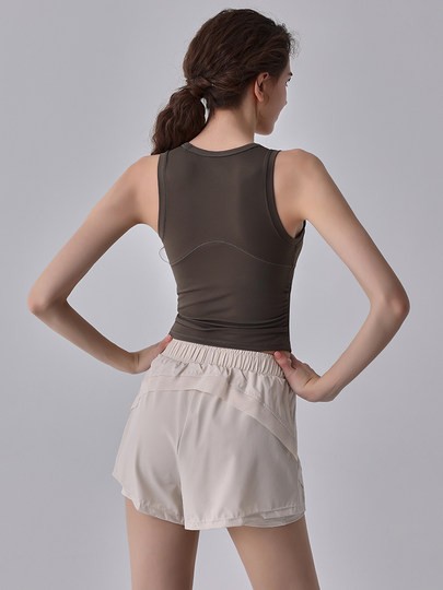 All-In-One Sports Bra for Women, Summer Outerwear, Fitness Training, Shock-Proof, Breast-Retracting, Anti-Sagging Yoga Wear, Vest Top