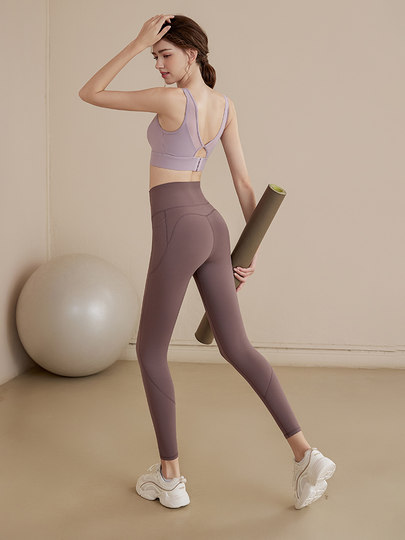 Daddect Seamless Pocket Tight Yoga Pants for Women, High-Waisted, Butt-Lifting, Running, Cycling, Sports Pants, Fitness Pants