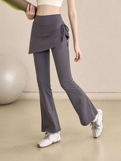 Daddect Fake Two-Piece Yoga Pants for Women, High-Waisted, Hip-Lifting, Sports Running Skirt Pants, Leggings, Dance Skirt, Fitness Pants