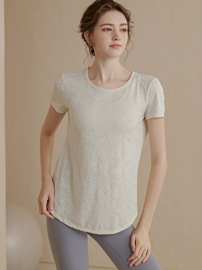 Daddect High-End Yoga Wear for Women, Sports Top, Slimming, Breathable, Quick-Drying, Short-Sleeved T-Shirt, Fitness Wear for Summer