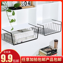 Hanging basket storage rack under kitchen cabinet dormitory bedside storage artifact wardrobe compartment organizing cabinet layered shelf