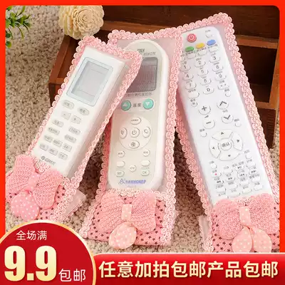 Fabric bow remote control protective cover TV air conditioning remote control cover transparent dust cover cute remote control plate cover
