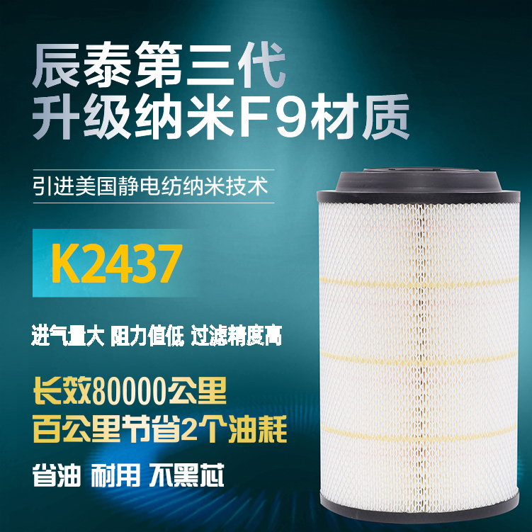 Pu2437 Nano Air Filter Element Is Suitable for Jiefang J6G260/280/320 Horsepower Nano F9 Air Filter Element F8