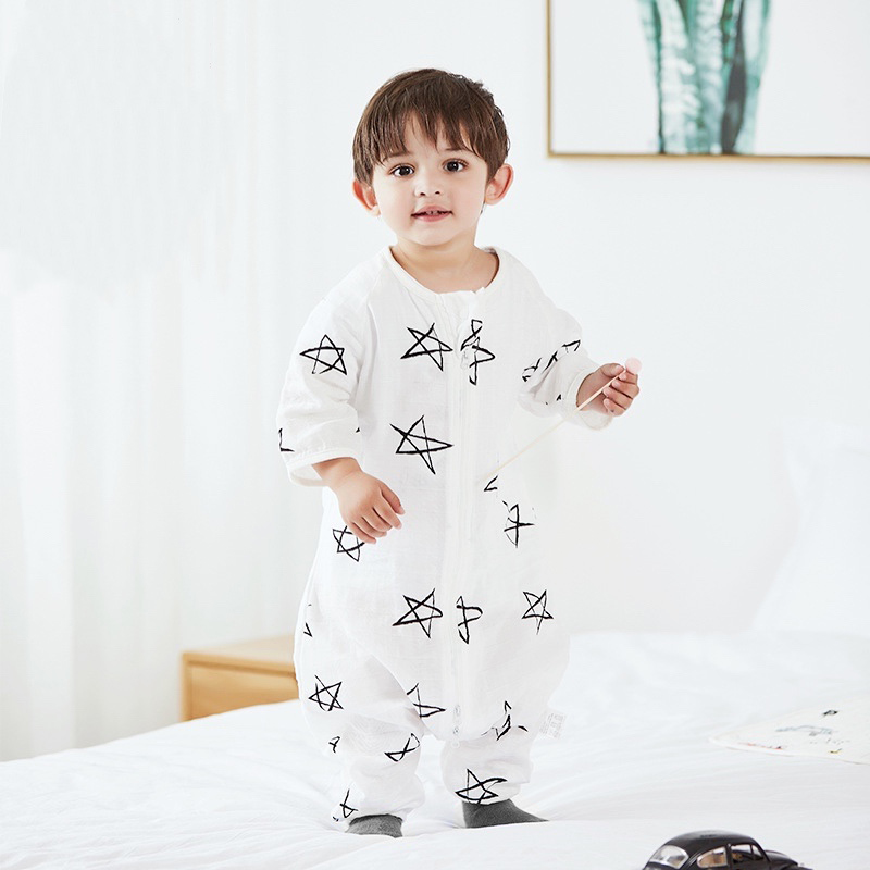 Baby Gauze Thin subsection Leg Sleeping Bag Children Summer Air Conditioning House Anti Kick By Baby Laced With Cuff Limber