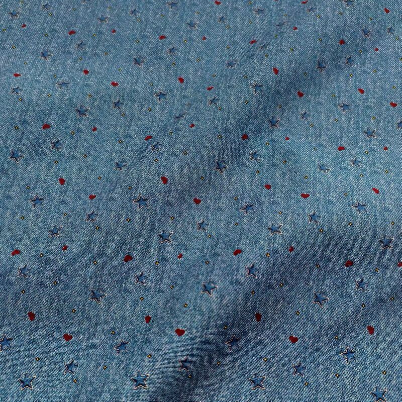 Denim Star Canvas Fabric Sofa Upholstery Material Handmade DIY Skirt Hair Tie Denim