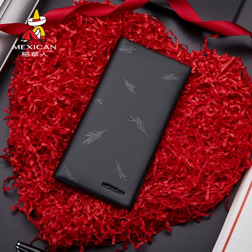 Мужской длинный модный бумажник, трендовый кошелек, из натуральной кожи, в корейском стиле, коллекция 2023