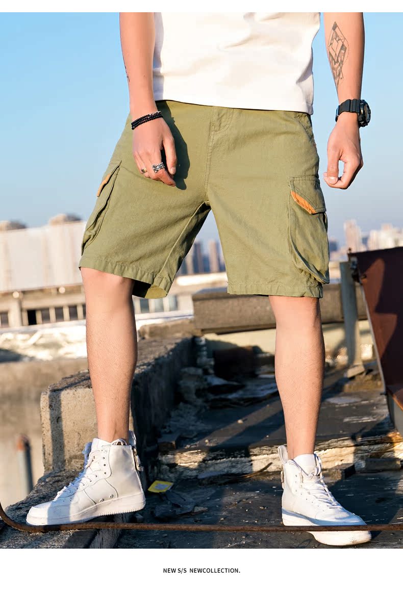 Mùa hè giản dị quần short nam hip hop thương hiệu thời trang Nhật Bản năm điểm quần lửng ống quần xu hướng kích thước lớn - Quần short quần ngủ nam
