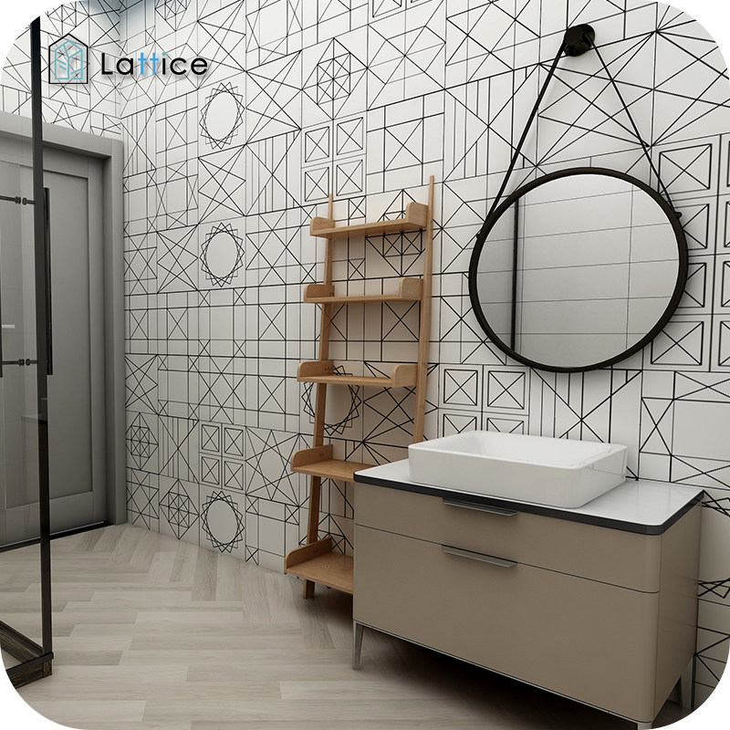 Modern minimalist tile 300x300 North Jane style balcony powder room kitchen tile floor tile background wall tile