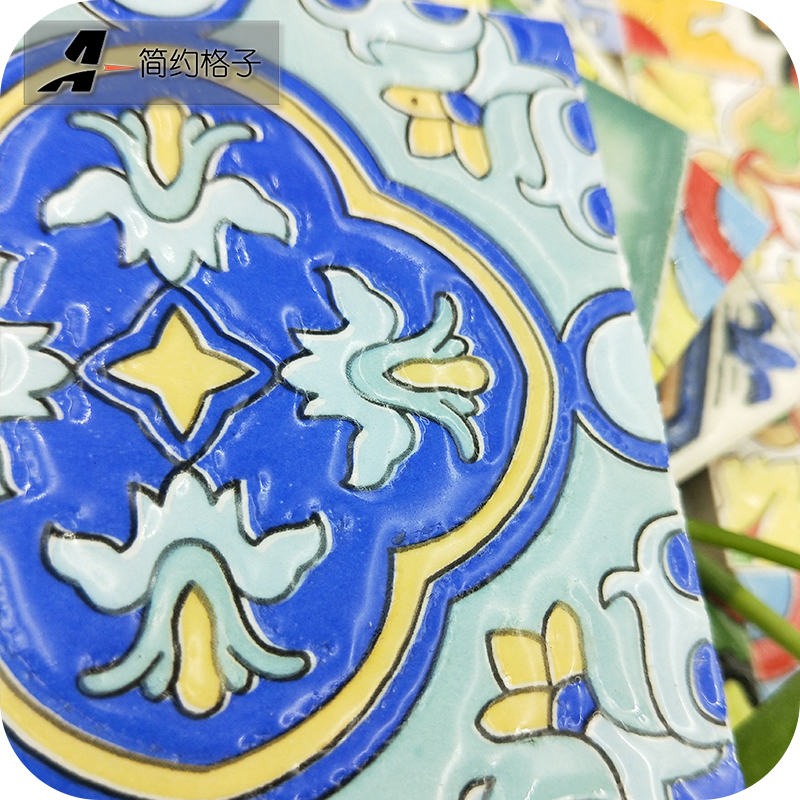 Spanish Stairway Mix Flowers Anti Slip Cement Ground Floor Brick Colorful Tangka Flower tile Kitchen Necropolis Brick 100