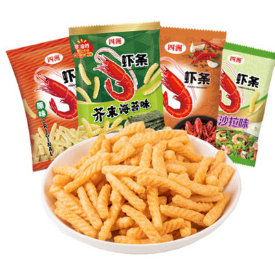 【四洲】麻辣小龙虾味虾条零食小吃