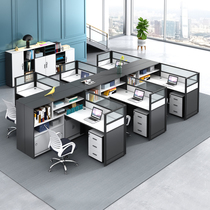 Simple Modern 6 Four 4 staff staff office table office furniture table and chair combination Station financial table card holder
