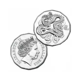 Бесплатная доставка Австралия 50 центов Королева Англии Дракон Змея Лошадь Год Тетрадекагон Зодиак Памятная монета Иностранная монета