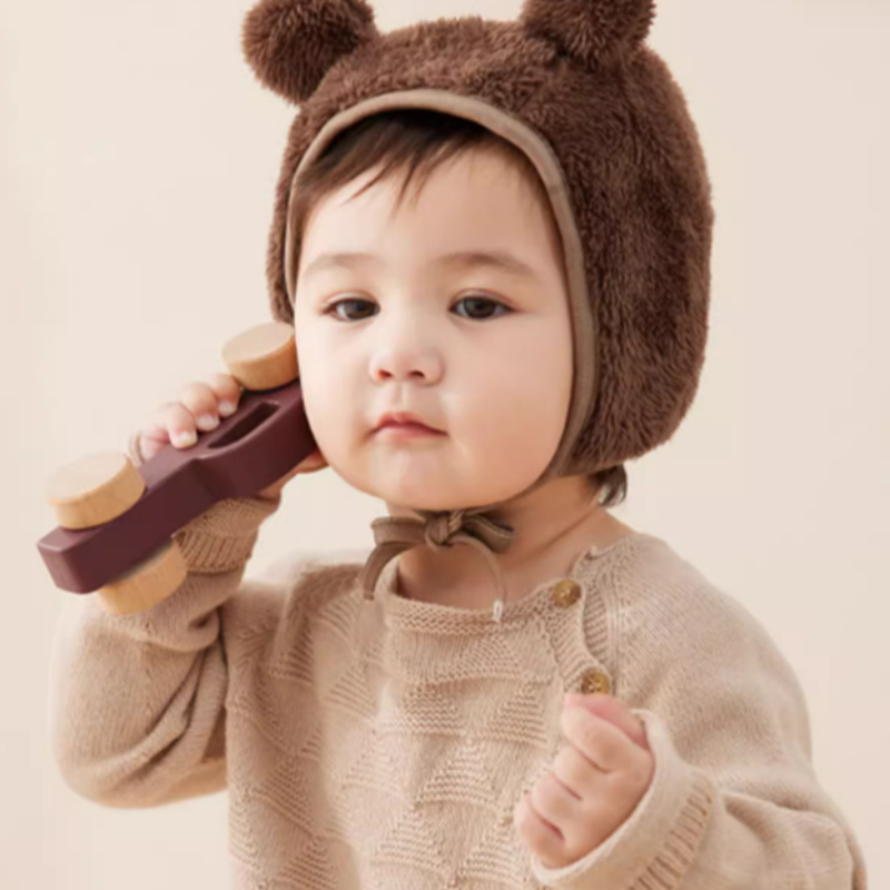 婴儿帽子秋冬护耳帽男女宝宝小月龄婴幼儿新生胎帽春秋款防风纯棉