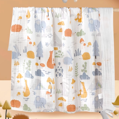 gb好孩子新生婴儿浴巾六层纱布超柔吸水