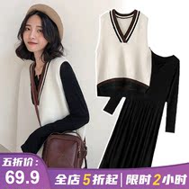 Fat mm2021 new large size dress spring season foreign style New Years Eve festive womens salt fried street suit