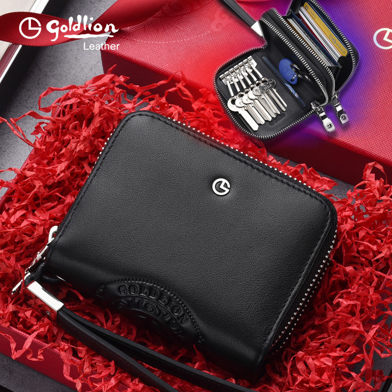 Kinley to key bag men's new cow leather large capacity multifunction zero wallet carpack two-in-one genuine leather waist hanging