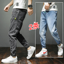 2021 New jeans Mens loose Gats to step up overweight middle school students Chausumi Fat Son Kharen Pants