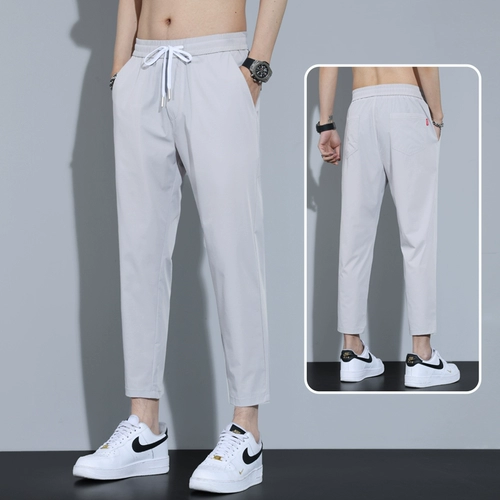 Шелковые летние тонкие быстросохнущие штаны для отдыха, свободный прямой крой