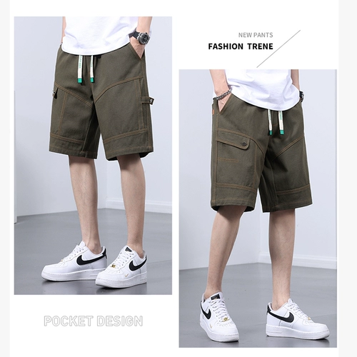 Зеленая униформа медсестры, летние тонкие шорты, хлопковые штаны для отдыха, оверсайз, большой размер, в американском стиле