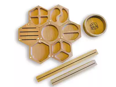 Board game finishing tools board game storage peripheral accessories desktop finishing card rack old Chu wood art fourth play