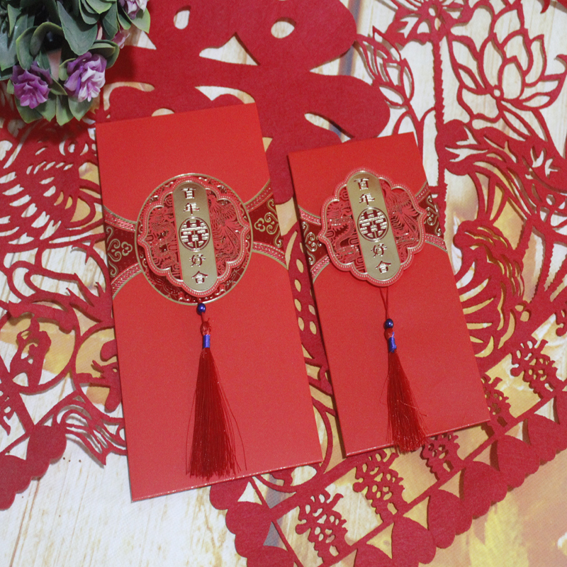 Upscale hard paper RMBten thousand RMBone thousand RMB100 RMB100 small red packet bag Wedding Creative Personality Wedding Li is a seal universal-Taobao