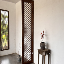 Chinese solid wood antique screen partition old hollow pattern four-in-one begonia flower window background wall decoration customization