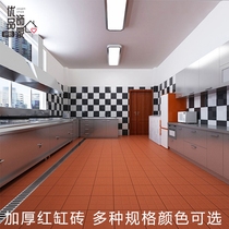 Hotel kitchen special moisture-proof brick 300x300 square courtyard non-slip tile gray floor tile wear-resistant red cylinder brick