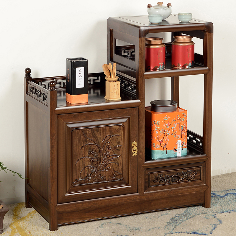 Solid Wood Tea Cabinet, New Chinese Style Tea Table, Living Room Tea Cabinet, Home Sideboard, Office Storage Cabinet, Storage Cabinet