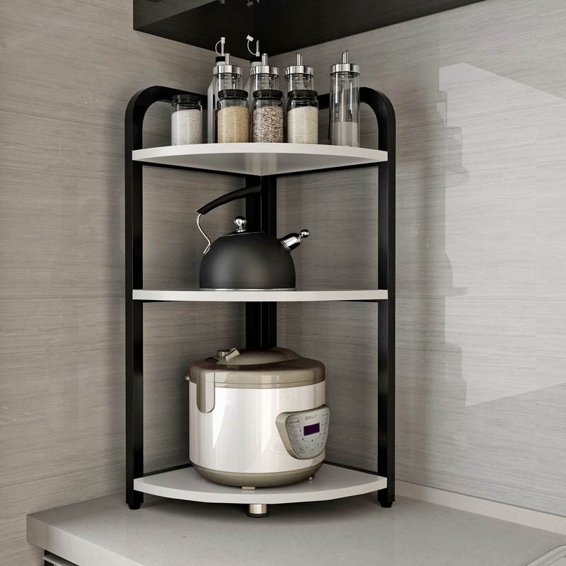 Xuan Fi Home Kitchen Countertop Shelf Triangle Boiler Shelf Multilayer Floor Corner Home Pan With stock transfer frame-Taobao