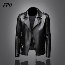 Real leather clothing male Henning trend handsome 2022 new spring autumn locomotive headstock Bull Leather Mens Leather Jacket Jacket