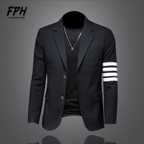 Handsome mens Western-style clothes Inn Wind 2020 new spring and autumn swarm black casual suit jacket male and Korean version trendy