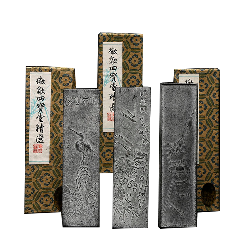 未使用 古墨【 懐舊堂 張氏蔵 徽州老胡開文監製 】桐油漆煙