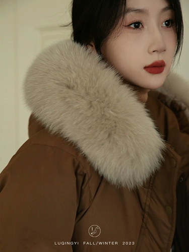 鹭青一 Демисезонный длинный пуховик, бархатная куртка, средней длины, увеличенная толщина, утиный пух