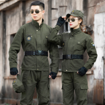 Wear-resistant overalls set mens spring and autumn cotton shirt pants welder tooling anti-scalding wear-resistant labor insurance camouflage uniforms