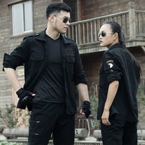 Dunlang black cotton airborne division uniform suit male outdoor special forces security training uniform Female military fan clothing