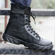 Dunlang combat boots mens ultra-light tactical outsole wear-resistant outdoor high-top training hiking shoes non-slip army fan desert boots