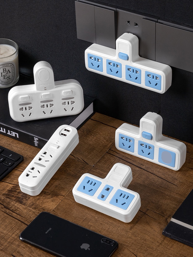 Chiwei socket converter plug Household socket panel porous wireless plug extension cable Multi-function one-turn multi-function