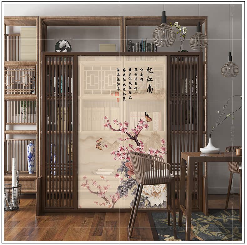 Mới phong cách Trung Quốc đơn giản hiện đại phân vùng màn hình phòng khách hiên văn phòng cổ điển vải thời trang ghế màn hình phòng ngủ di chuyển - Màn hình / Cửa sổ vách ngăn trang trí phòng khách