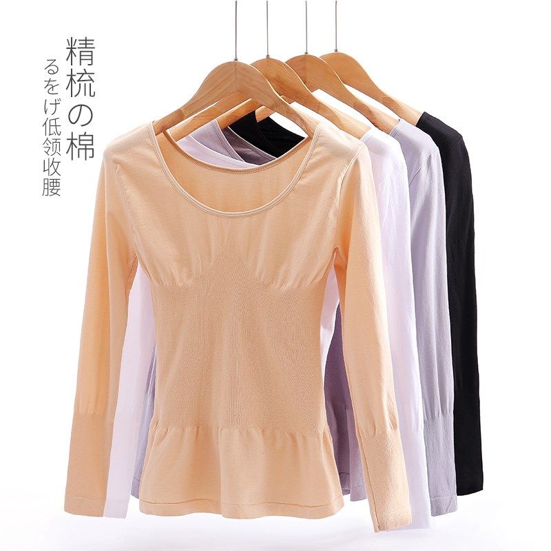 Hot clothes women's tops thin autumn clothes long-sleeved bottoming all-match inner wear winter cotton sweaters tight-fitting thickening and velvet
