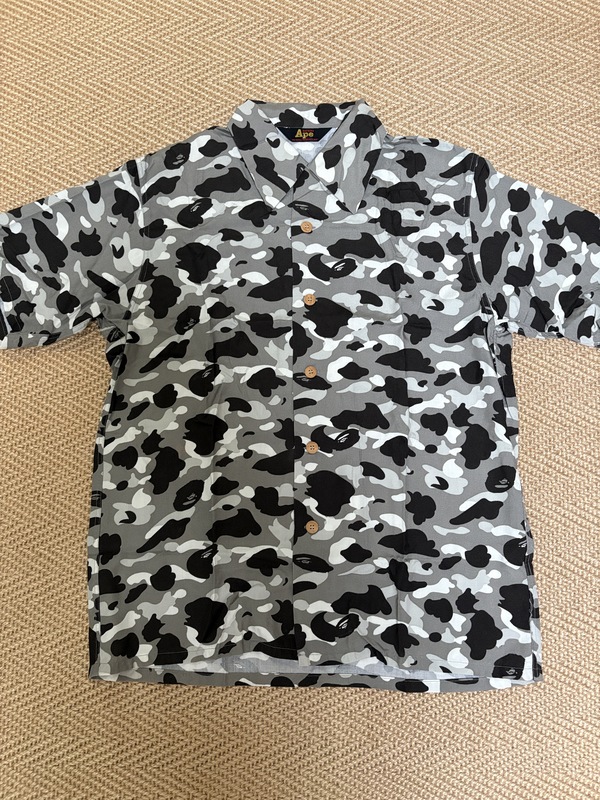 Bape Original Gray Camouflage Short-Sleeved Shirt