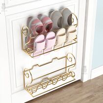 Shoe rack hanging on the door punch-free bathroom slippers rack wall-mounted toilet storage artifact toilet drain rack