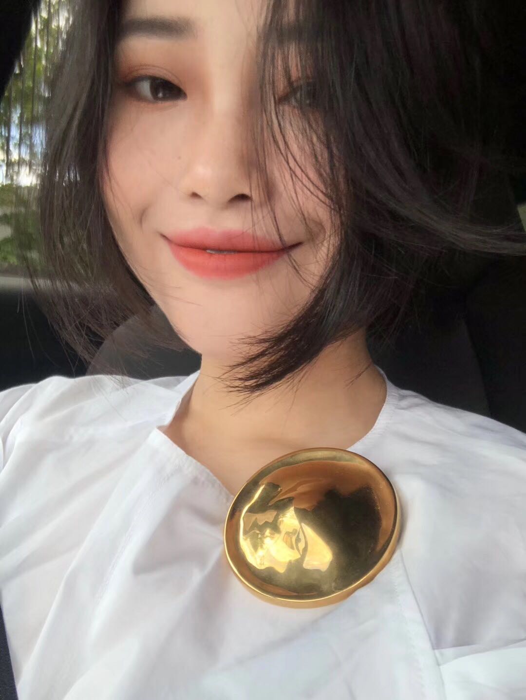 Mật ong châu Âu và Mỹ mùa thu và mùa đông mới kim loại celi trâm tròn bánh lớn pin retro catwalk lớn vàng trâm nữ huy hiệu cài áo sơ mi