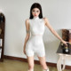 Technologically futuristic mesh splicing sleeveless jumpsuit