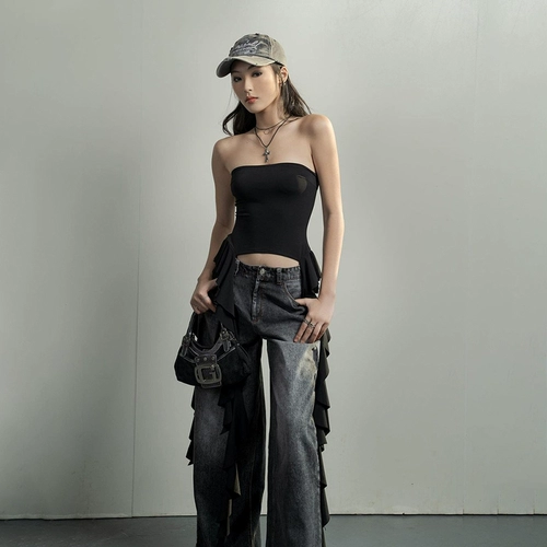 KLIOU Крутая и прохладная черная личность рюша сплайсин