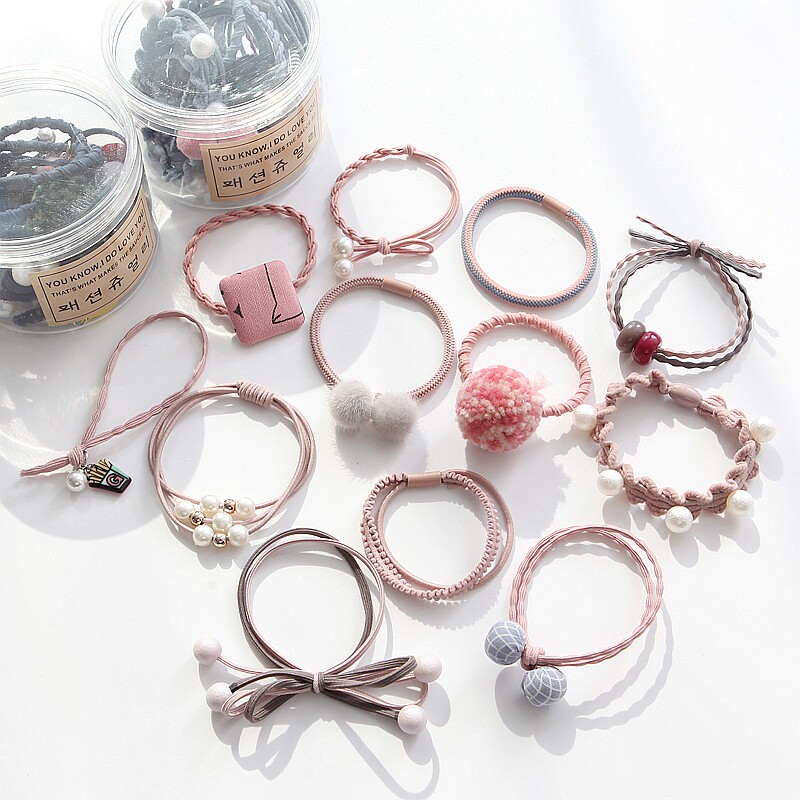 2020 autumn rubber band hair rope Korean small fresh Sen female headwear leather sleeve head rope hair ring simple leather ring hair accessories