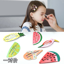 Pair of clothes BB clip Korean children fruit cute Liu Haifa clip to clip childrens side clip and hairpin hair ornaments