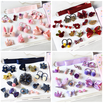 Childrens head accessories hair clip girl hair rope cloth art baby hair clip leather gluten suit not hurt princess hair clip head rope