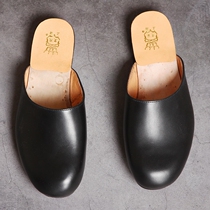 Retro leather slippers leather sandals handmade bag head slippers sweat-absorbing breathable non-slip floor slippers