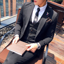 2020 Autumn new suit mens suit leisure business Youth Korean slim a set of handsome suit three sets