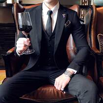New suit suit mens leisure business professional dress youth Korean slim a handsome suit three-piece suit